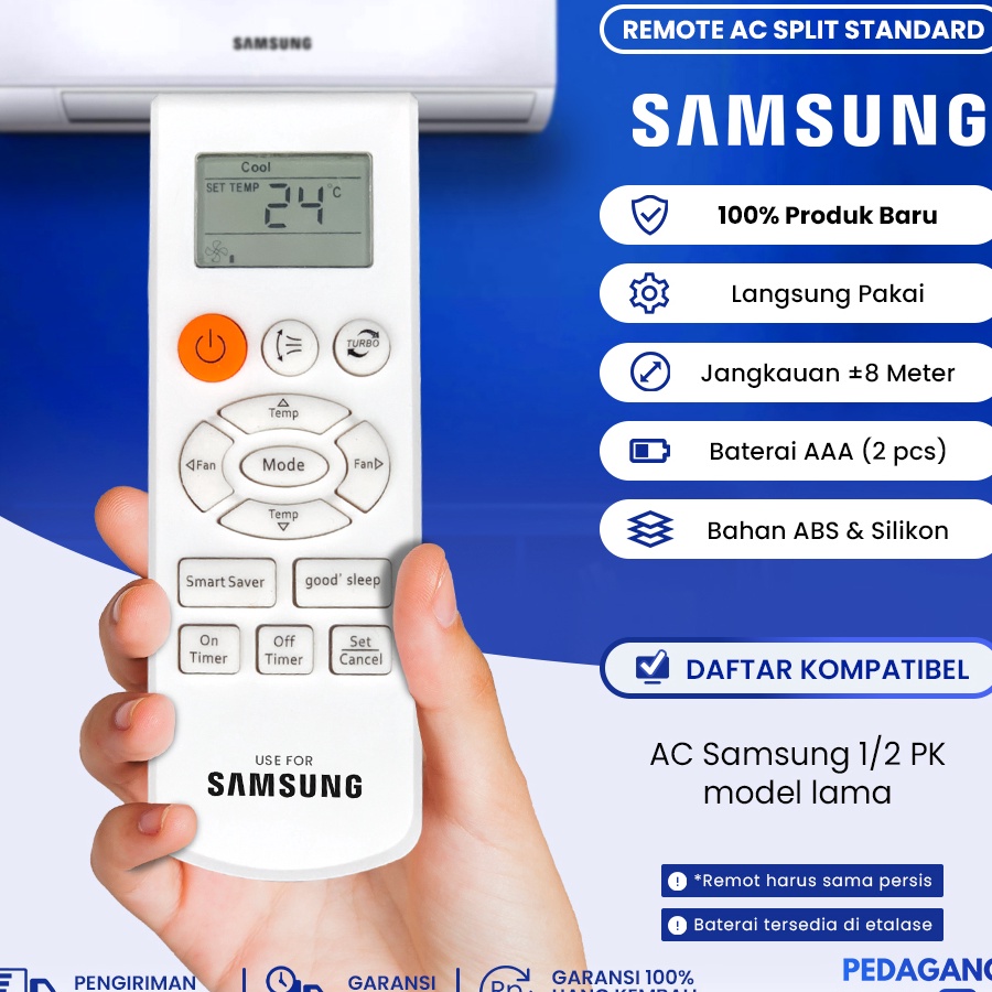 Ongkir Remot Remote AC Samsung Split Standard 1/2 PK Model Lama ⇡