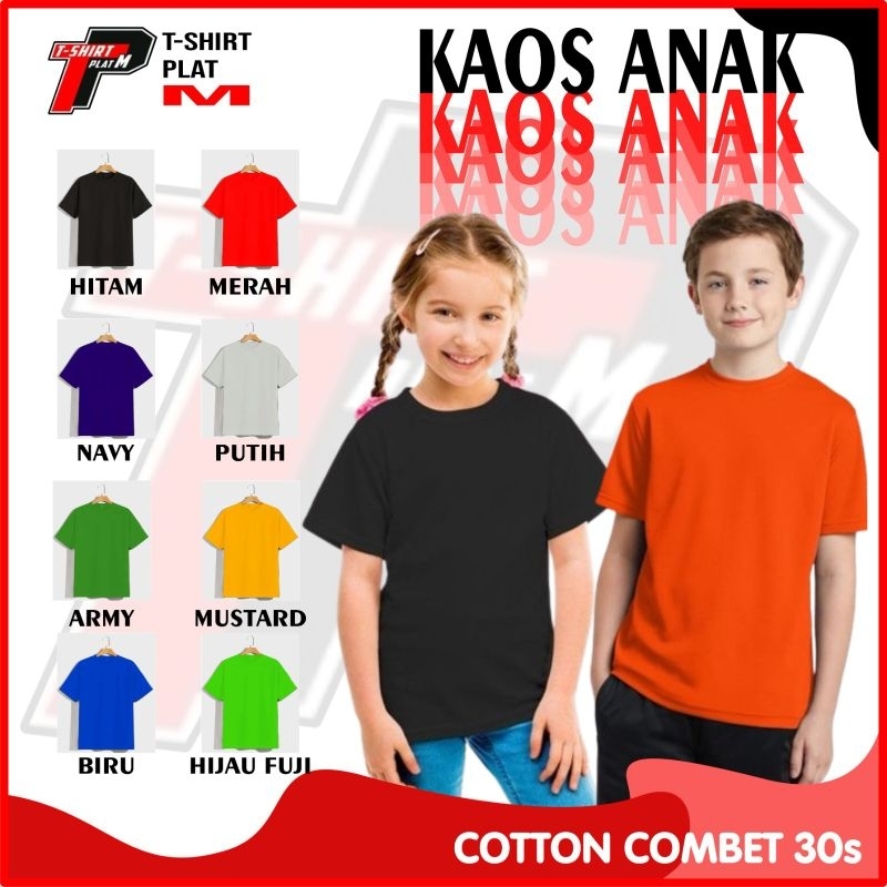 Kaos Polos Anak Catton Combed