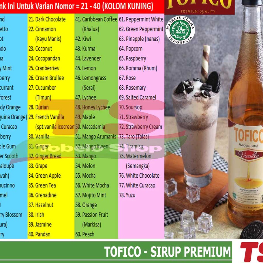 

Ready TOFICO SIRUP (1Liter) untuk no. 21 - 40 / TOFICO SYRUP / SIRUP TOFICO / SYRUP TOFICO