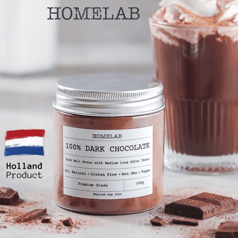 

Ready Stok Homelab 100% Dark Chocolate Powder / Bubuk Coklat Asli Premium 100G