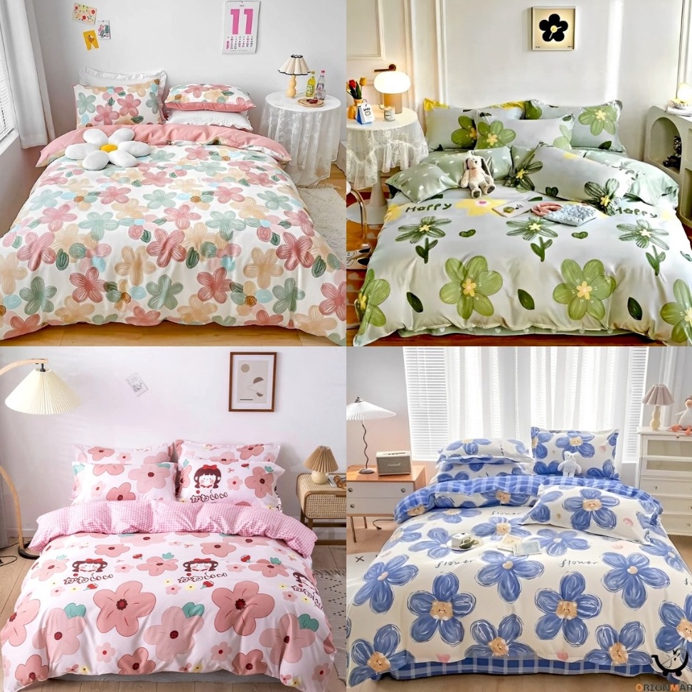 Dikirim secepatnya PART 1 / SPREI HOMEMADE MOTIF BUNGA ALA KOREA GEISHA MELODY LOVENA / SPREI AESTHE