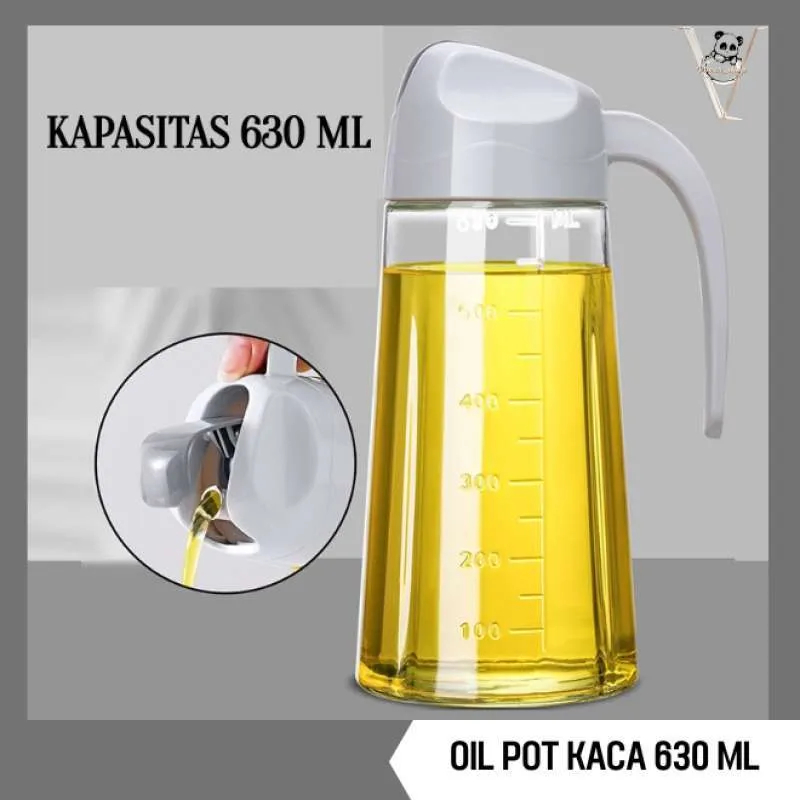 Botol Minyak Goreng Kaca 630 ml/ Wadah Minyak Goreng 630ml Bahan Kaca Serbaguna/ Oil Pot