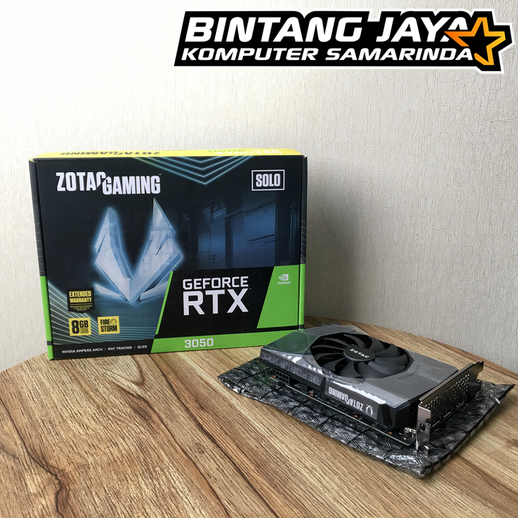VGA Zotac RTX 3050 8GB GDDR6 Solo Single Fan HDMI + DP