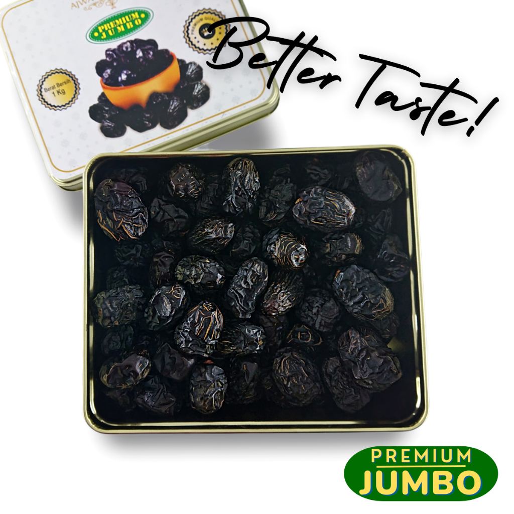 Kurma Ajwa Jumbo 1 Kg Ajwa AL Madinah/ Kurma Ajwa Kaleng Premium
