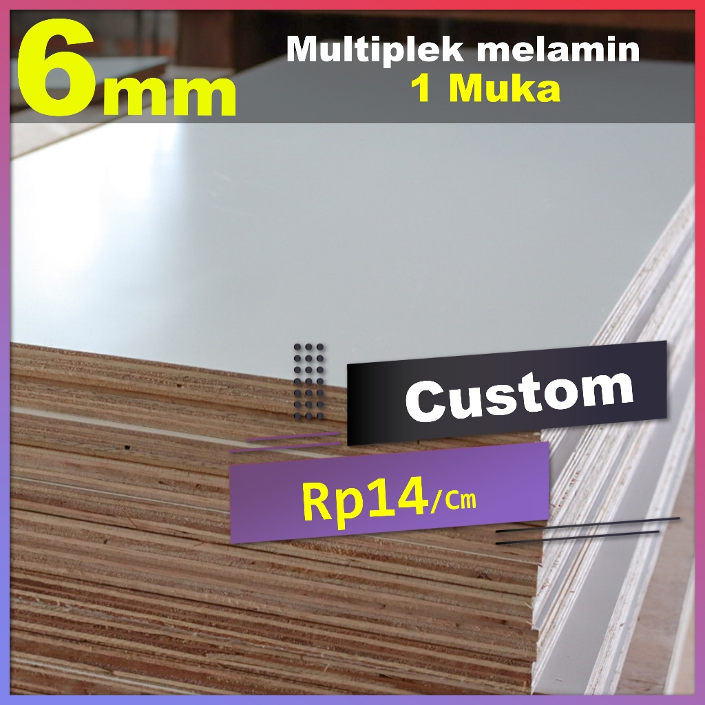 Multiplek 6mm melamin custom potongan