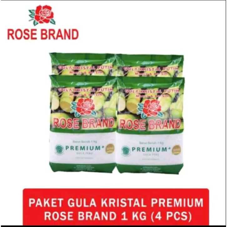 

Rose Brand Gula Pasir Premium 1kg 4pcs