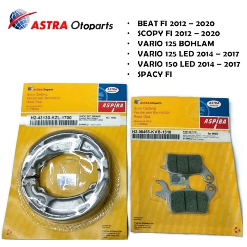 KAMPAS REM BELAKANG DAN KAMPAS REM DEPAN BEAT FI VARIO 125 150 ESP BEAT STREET SPACY FI CBS ESP ORIG