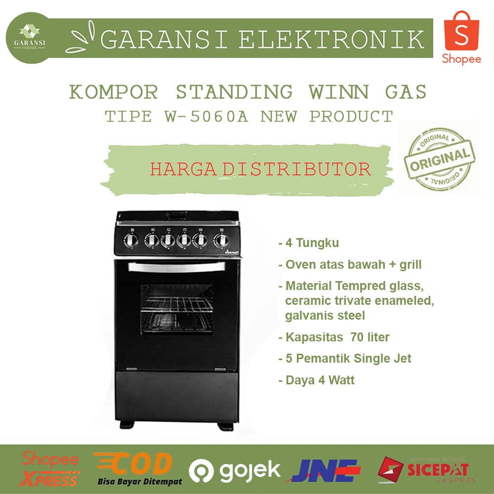 WINN GAS KOMPOR GAS FREE STANDING 4 TUNGKU + OVEN WINN GAS W-5060A/ KOMPOR PLUS OVEN FREESTANDING KO