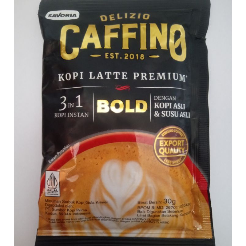 

kopi delizio caffino latte premium bold per renceng isi 10 sachet