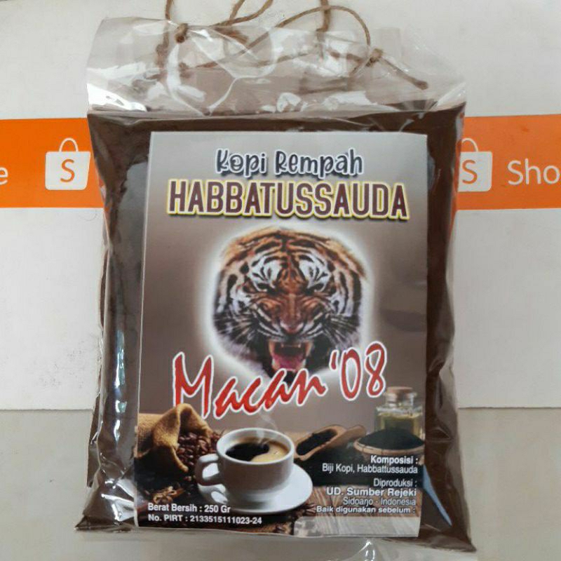 

Kopi Macan08 Rempah 250gr. Habatussauda/spesialRobustaj