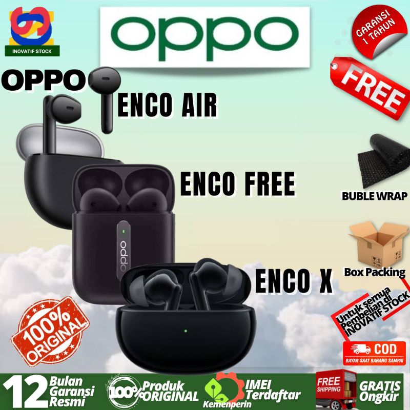 EARPHONE OPPO ENCO FREE | ENCO AIR | ENCO X TWS  ORIGINAL OPPO GARANSI RESMI