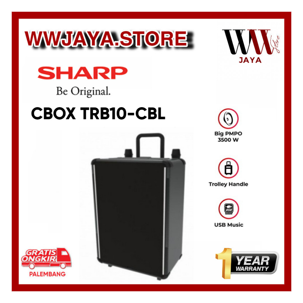 Speaker Portable Bluetooth Karaoke Sharp CBOX-TRB-CBL Speaker Trolley Sharp