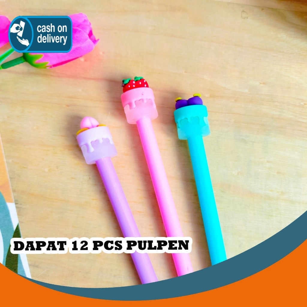

SELUSIN (12 PCS) PULPEN GEL KUE BUAH PGK-1073 CAKE FRUIT PEN PENA BOLPEN BOLPOIN LUCU ANAK ALAT TULIS KANTOR SEKOLAH MURAH TERMURAH COD
