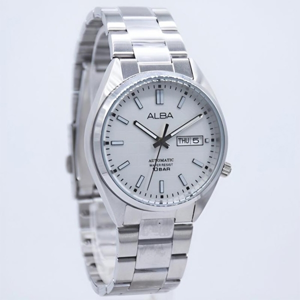 Jam Tangan Pria Alba Automatic Original AL4329 AL4329X1 Strap Stainless Steel Silver Garansi Resmi