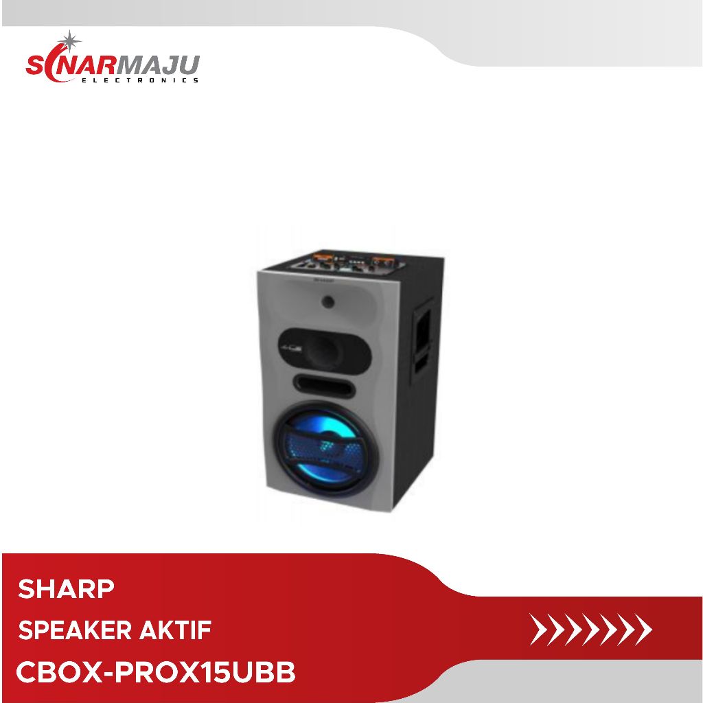 Sharp CBOX PROX15UBB Speaker Aktif 15 Inci Bluetooth Hitam