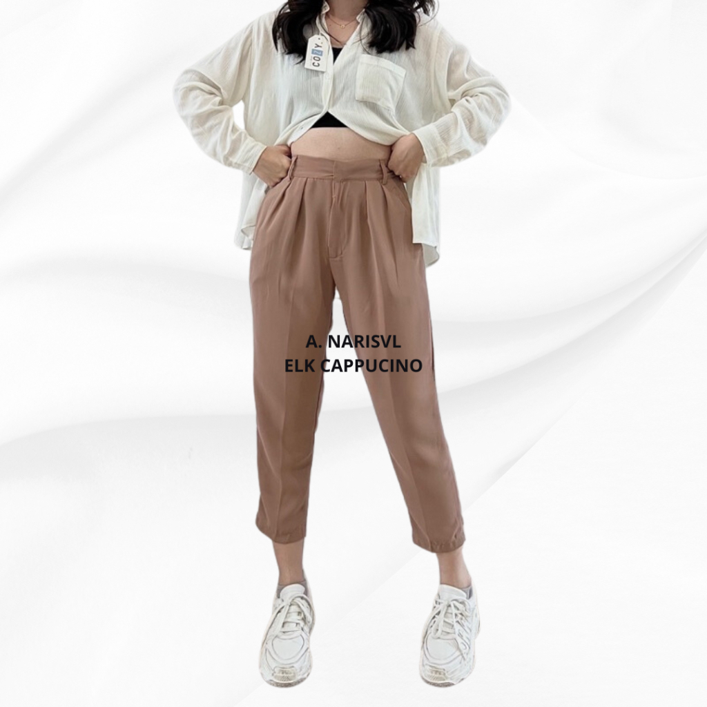 NARI FSH Elika Pants 345/555 - Ankle Pants BIG SIZE - Loose Pants for Petite Girls Ukuran Jumbo - 7/