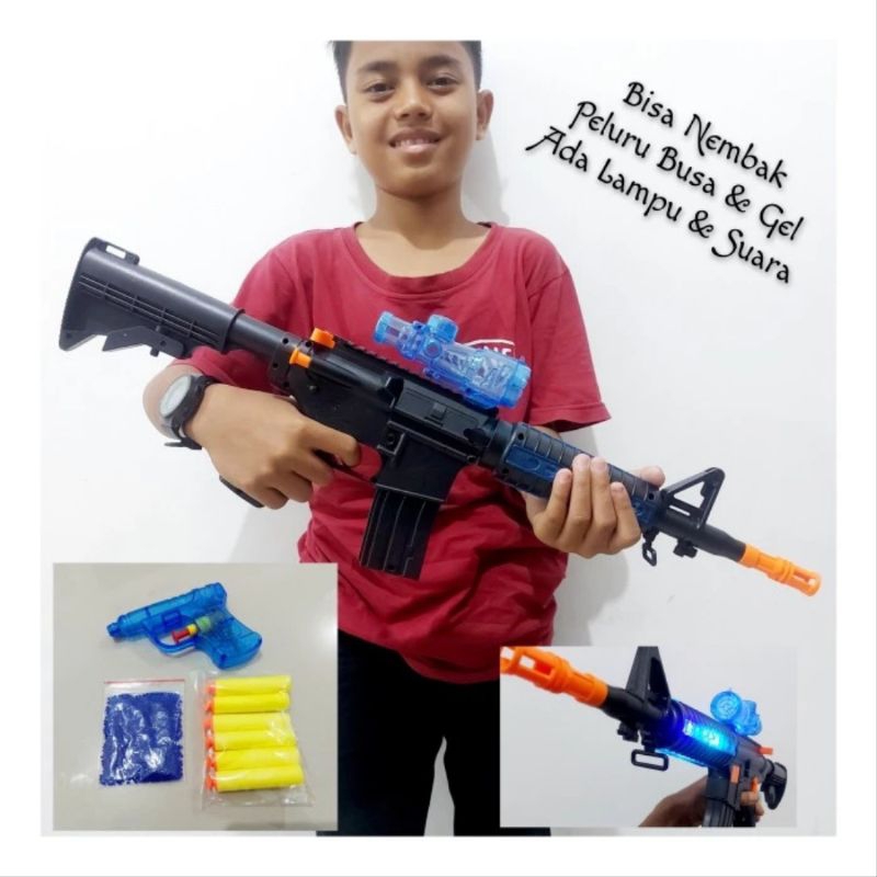 Mainan Tembakan Action Nerf Watergel Light & Sound 2in 1 Besar - Mainan Tembak Tembakan Bunyi Dan Su