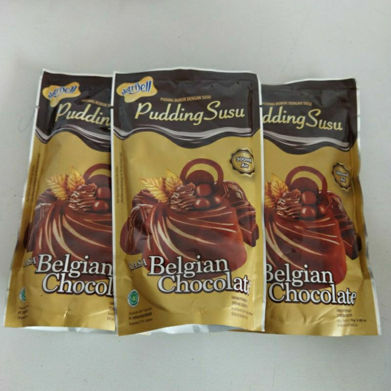 

pudding susu rasa belgian cokelat