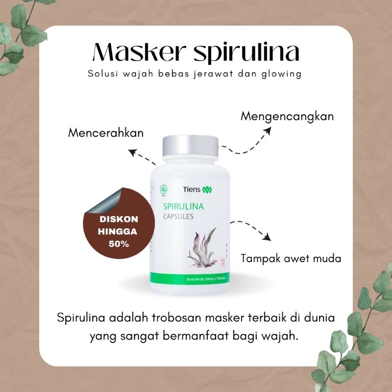 MASKER SPIRULINA - Masker wajah - Masker wajah mencerahkan - Masker wajah bpom - Masker wajah 100 pc