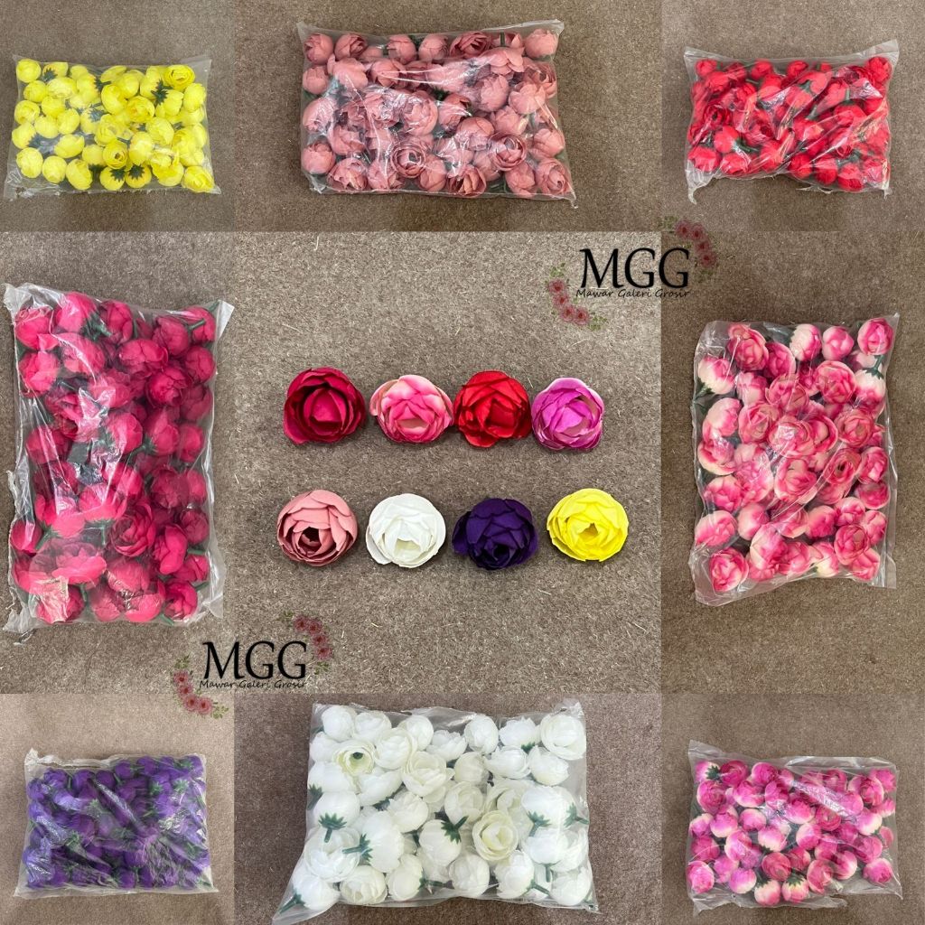 Kuntum Peony Mini Premium Grosir (1 Pack :50 Pcs) Bunga Kuntum Dekorasi