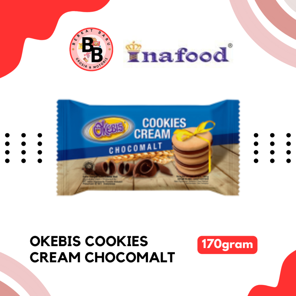 [BB SNACK] OKEBIS COOKIES CREAM 170GRAM CHOCOMALT/LEMON/STRAWBERRY