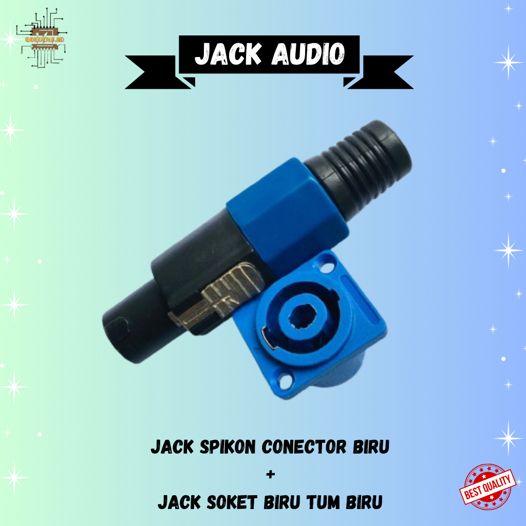 SOKET SPIKON/SPIKON SATU SET JACK AUDIO ( JACK SPIKON + SOKET SPICON BIRU)