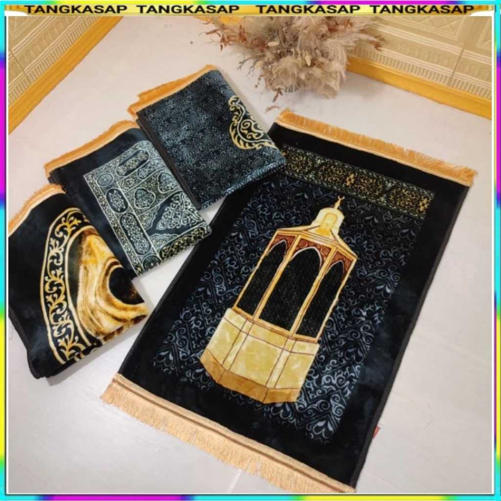 sajadah Tebal Empuk turki premium Sajadah Busa Kiswah Rumbai