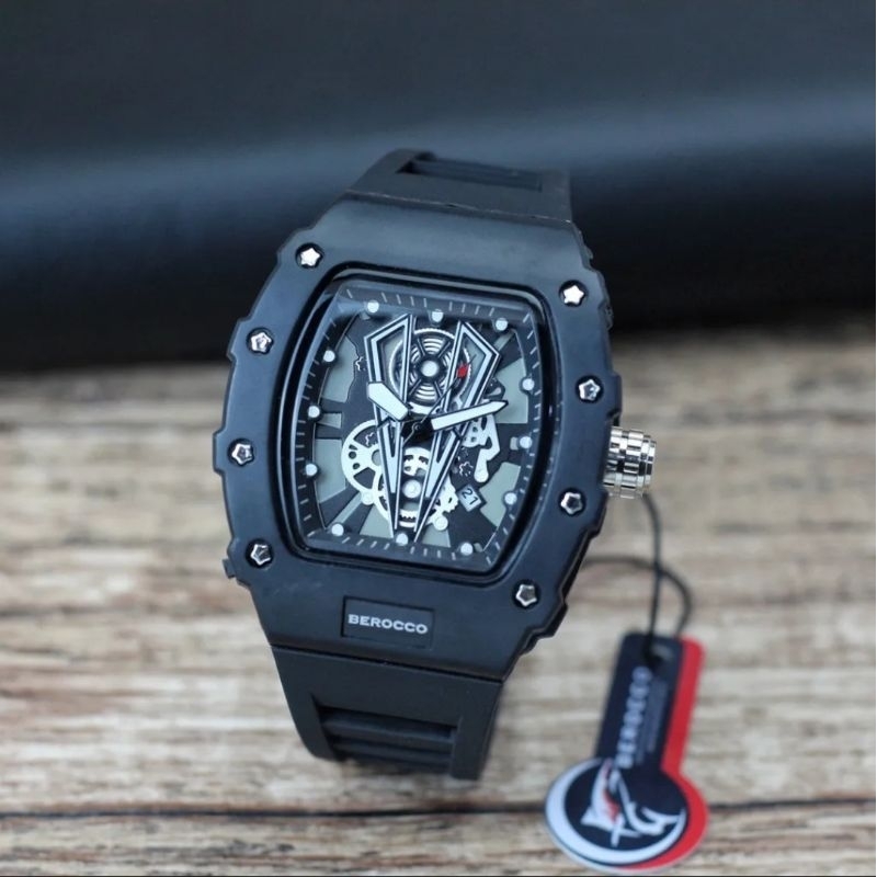 BEROCCO V jam tangan pria tahan air jam tangan olahraga laki laki dewasa jam tangan analog tanggal a