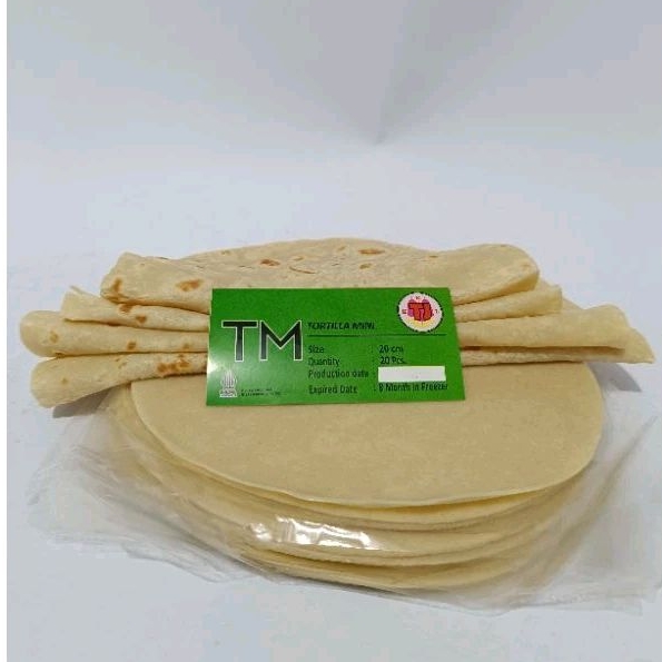 

Tortila mini (TM) 20cm/Tortila tj Isi 20pcs kulit kebab crispy