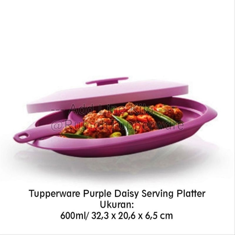 original blossom serving platter 600ml ungu tempat lauk pauk sajian prasmanan