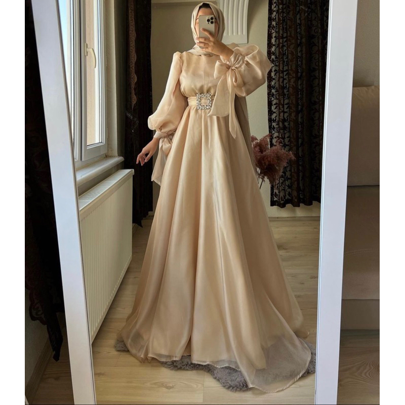 dress organza hijab mewah