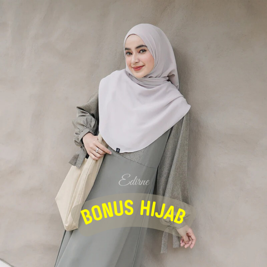 EDIRNE - Gamis Terbaru Dress Gamis Wanita Dewasa Remaja Overall Dress Kekinian Wanita Remaja Syar'i 