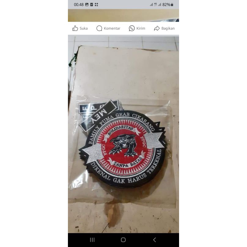 bordir logo komunitas grab gojek depan blkng