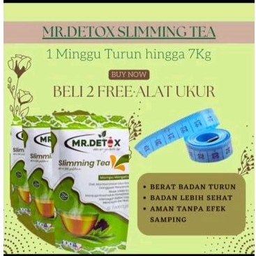 Mr Detox teh herbal alami, slimming tea