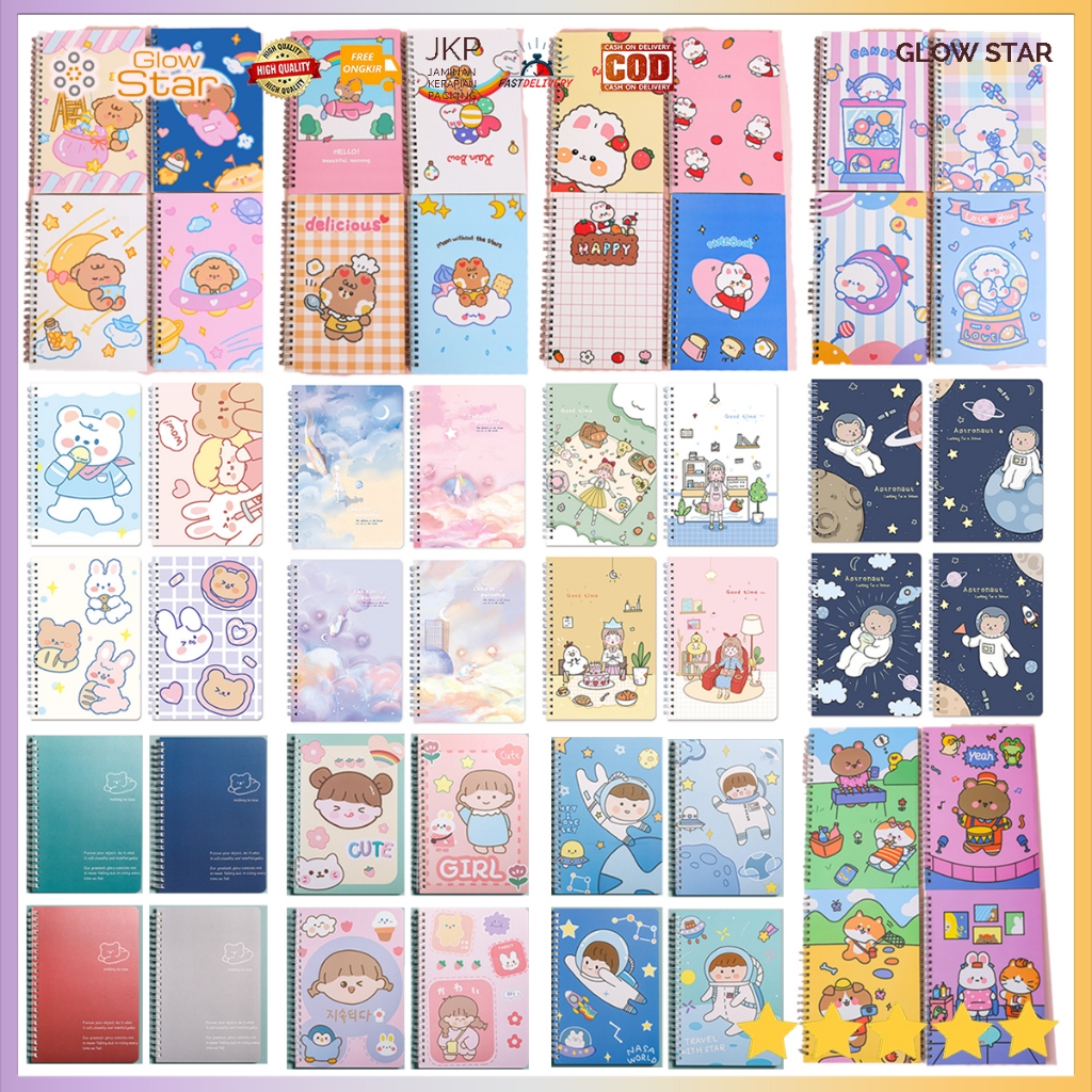 

BSP 1 PCS / 1 Buku Spiral motif lucu A5 / B5 tulis bergaris kuliah note kerja gambar catatan notes agenda mini anak anak Notepad notebook model binder Binder SMP SMA Sekolah Pink Biru Polos Bear Blue notebook notepad memo