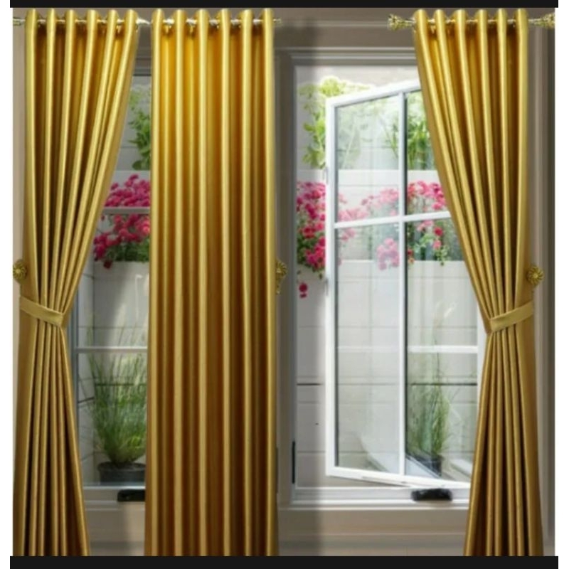 Gorden Blackout Import Glossy Gorden Jendela Panjang 2 Meter 250 Cm Gorden Pintu Kamar Gorden Jendel