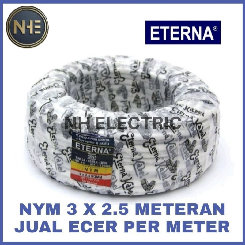 Fourclub_ Kabel Eterna Nym Kawat Tembaga 3X2,5Mm Putih Sni - Kabel Listrik Eterna Kawat 3 X 2.5Mm