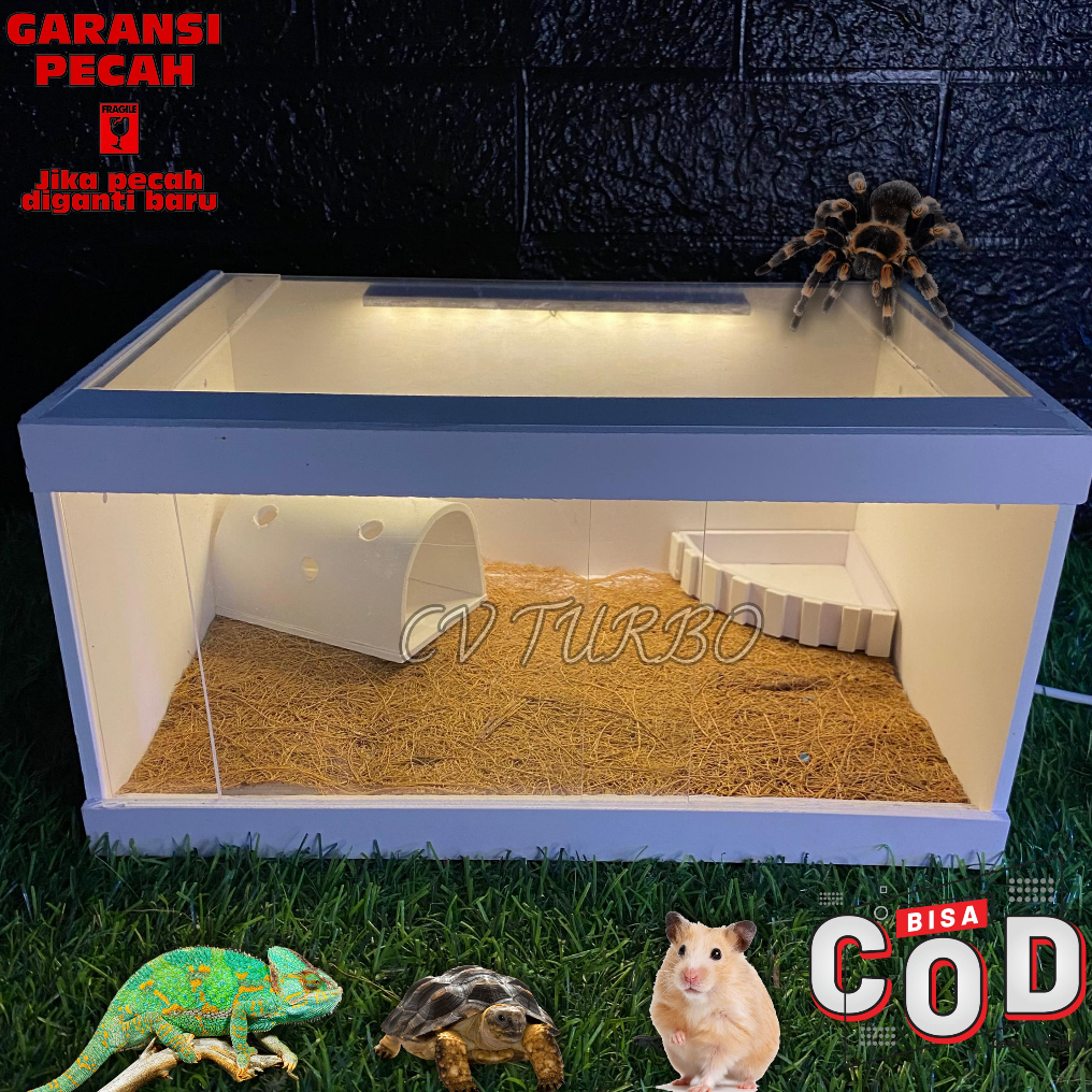 1 SETT TERARIUM REPTIL AKRILIK / KANDANG REPTIL PVC BOARD TRANSPARAN UK L 30x20x15cm