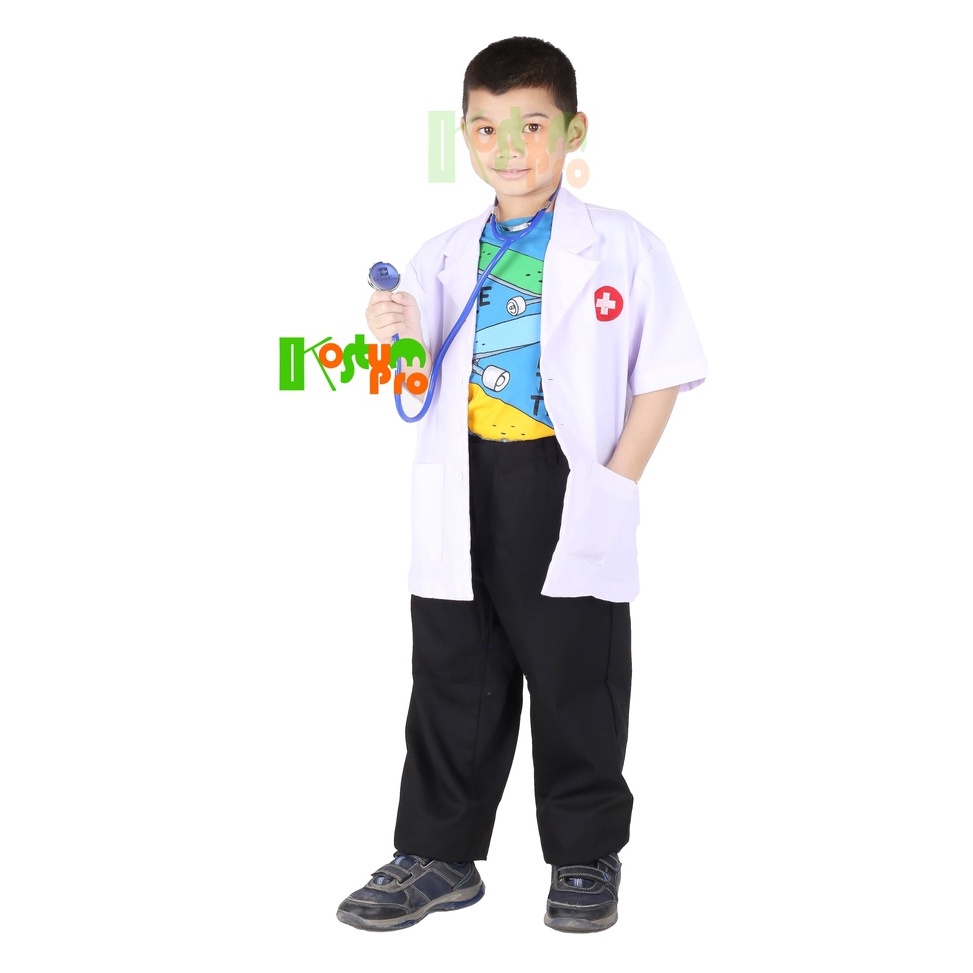 KQPQ9990 (D2289) KOSTUM DOKTER UK 3-10 TAHUN TANGAN PENDEK / BAJU DOKTER KECIL