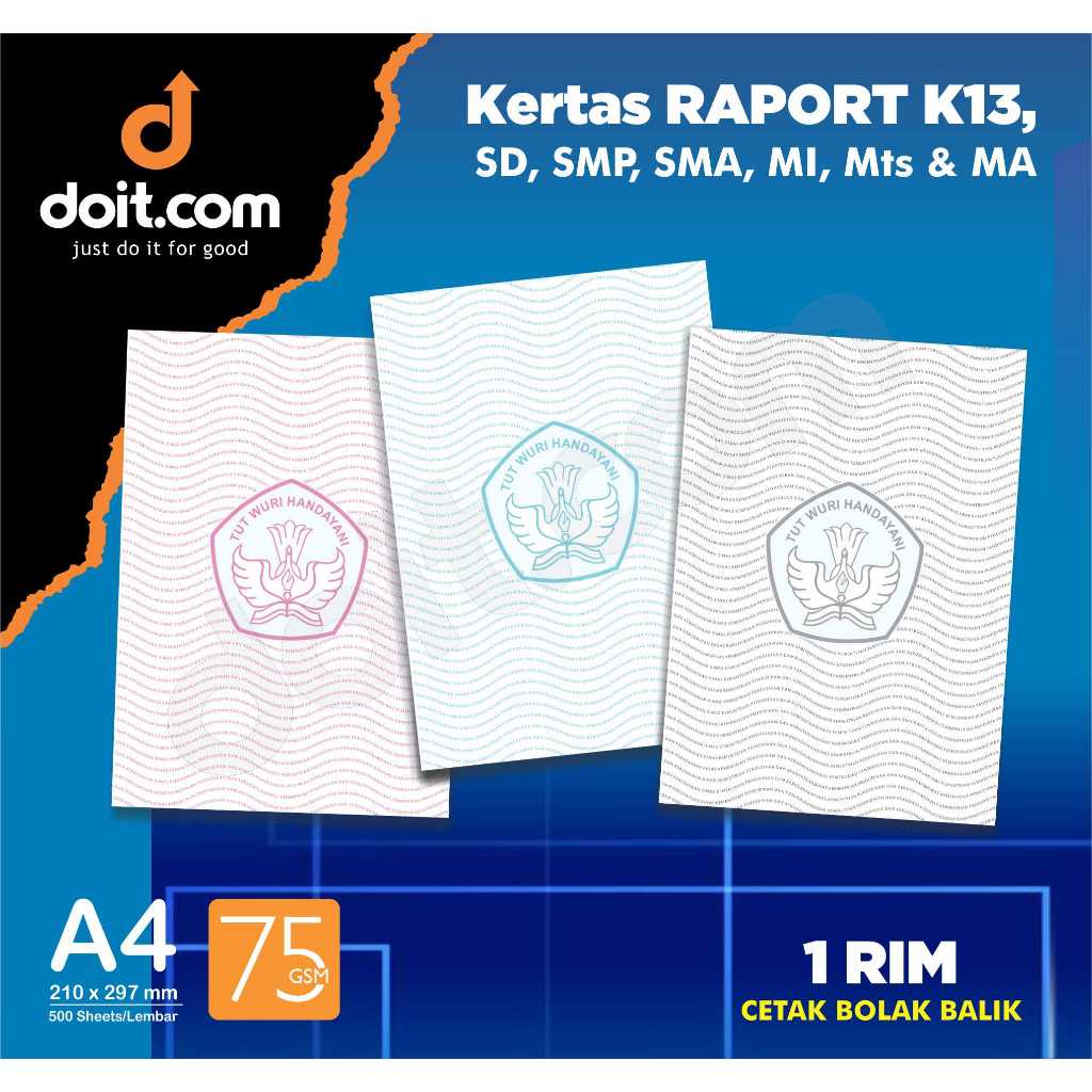 kertas raport k13 sd smp sma dan mi mts ma