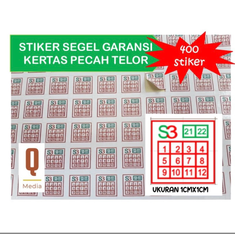 

Cetak Kilat Stiker Pecah Telur Khusus Garansi dan QC 1x1 A4