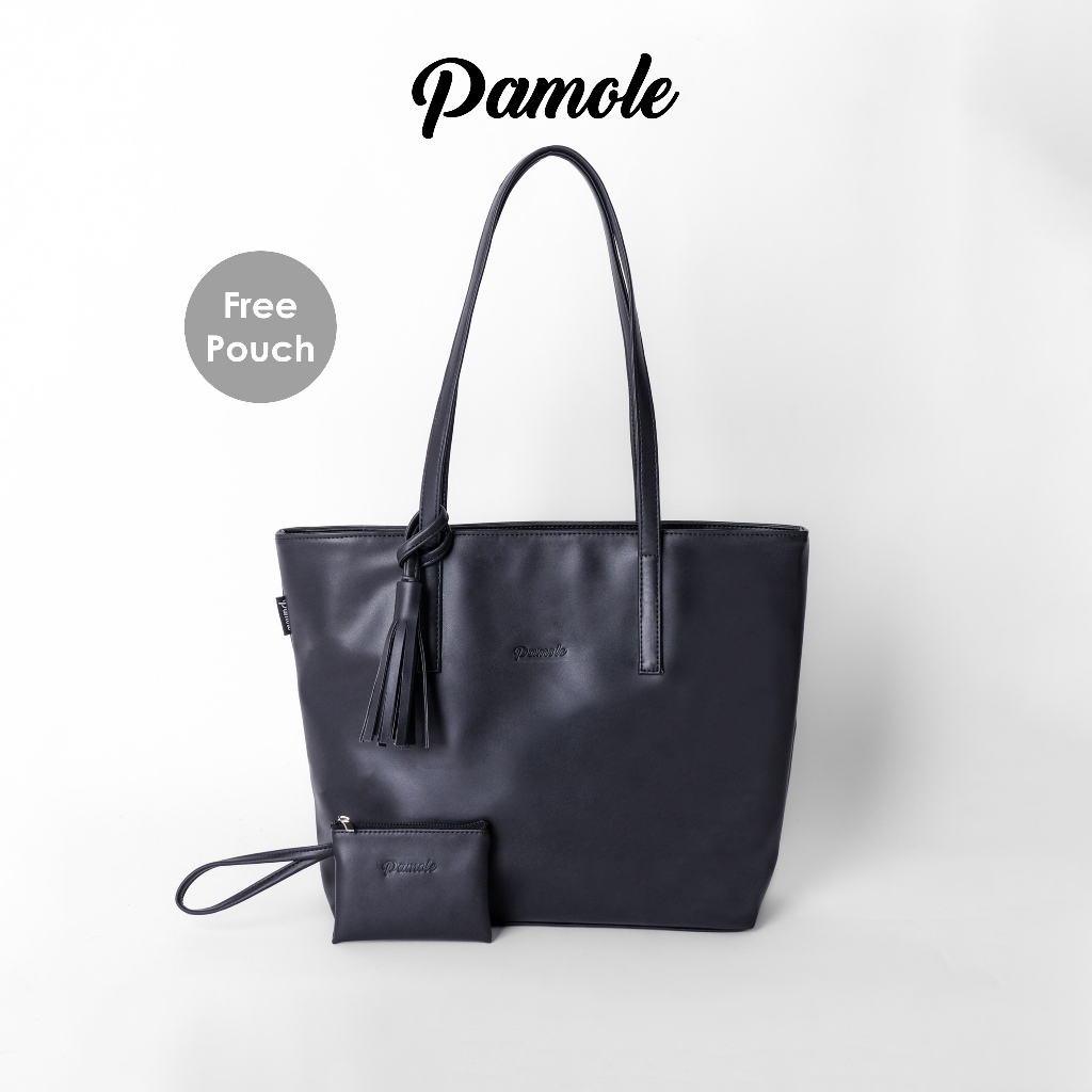 Pamole - Tote Bag Wanita Bahan Kulit Sintetis Penutup Resleting - Volen Series