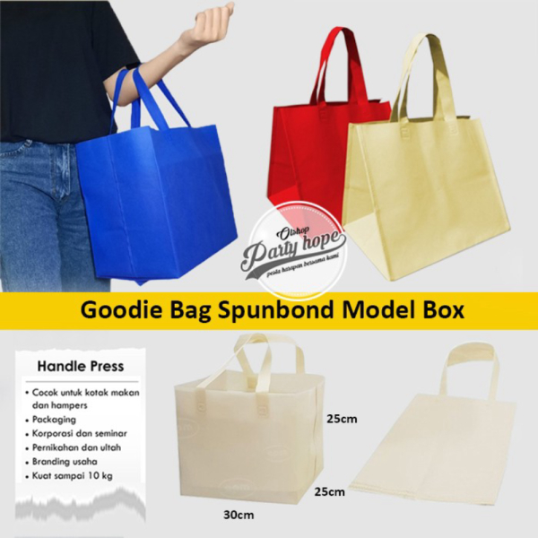 

Promo tas spunbond box / godie bag spunbond jahit / tas souvenir spunbond Murah