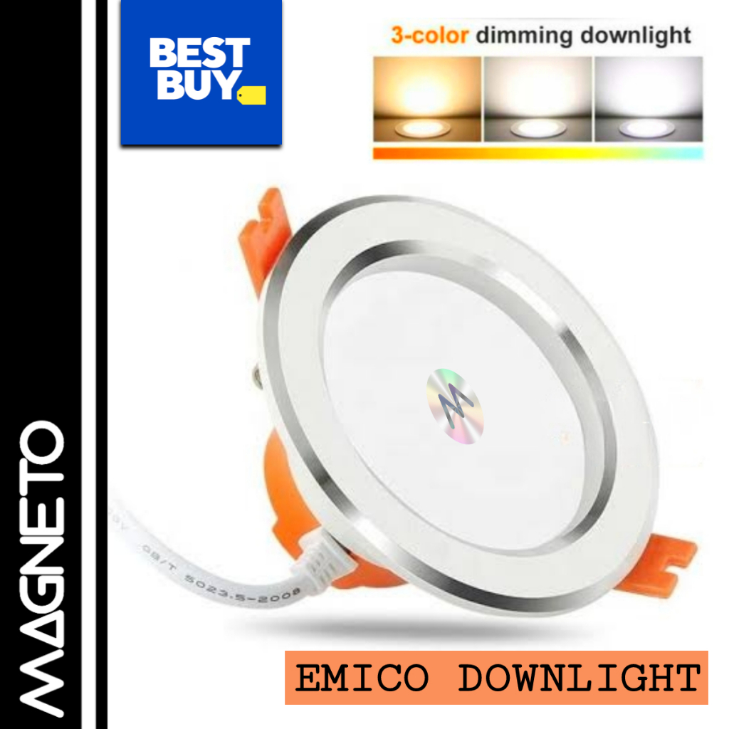 Emico Downlight LED Panel Light Lampu 3 Warna 5 Watt Ganti Warna Bulat Cahaya Terang Downligt Plafon