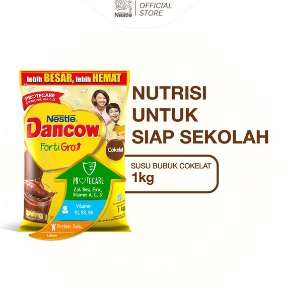 

LP7 DANCOW Fortigro Susu Bubuk Susu Anak Coklat Pouch 1kg Ready Stok