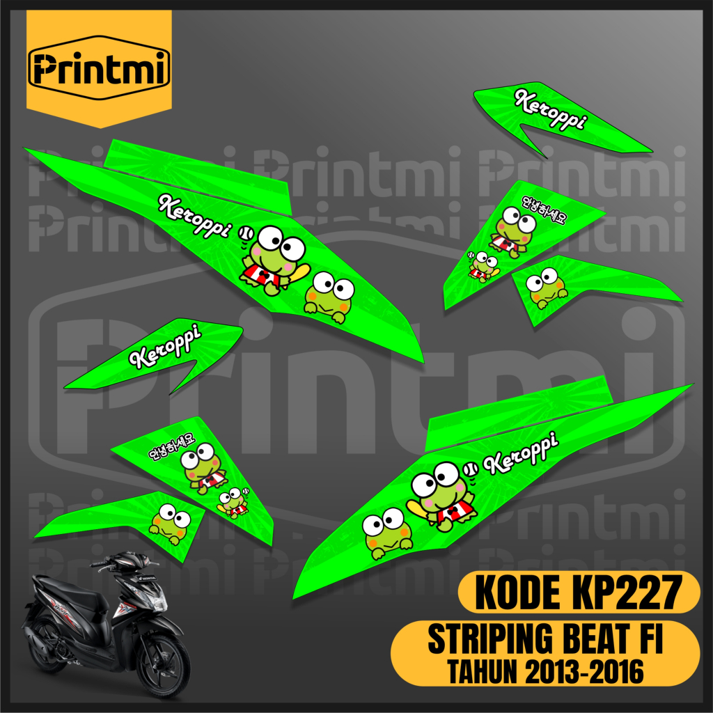 Striping Stiker Motor Beat Fi 2013 2014 2015 2016 Keroppi Variasi List Skotlet Modifikasi Printmi KP