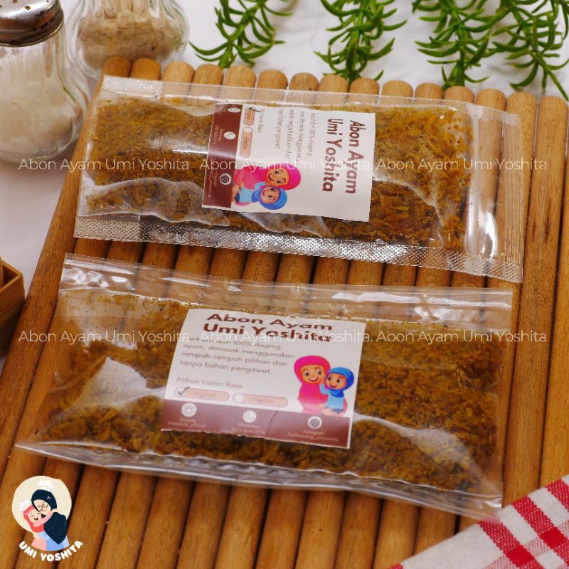 

Abon Ayam Umi Yoshita Kemasan Pouch | 2 Pilihan Varian, Original Gurih Manis, dan Pedas Chili Oil Abon enak tanpa bahan pengawet lebih sehat lauk bayi, makanan kering, lauk tahan lama makanan siap saji abon kering sedikit minyak diet sehat gak ribet bagus