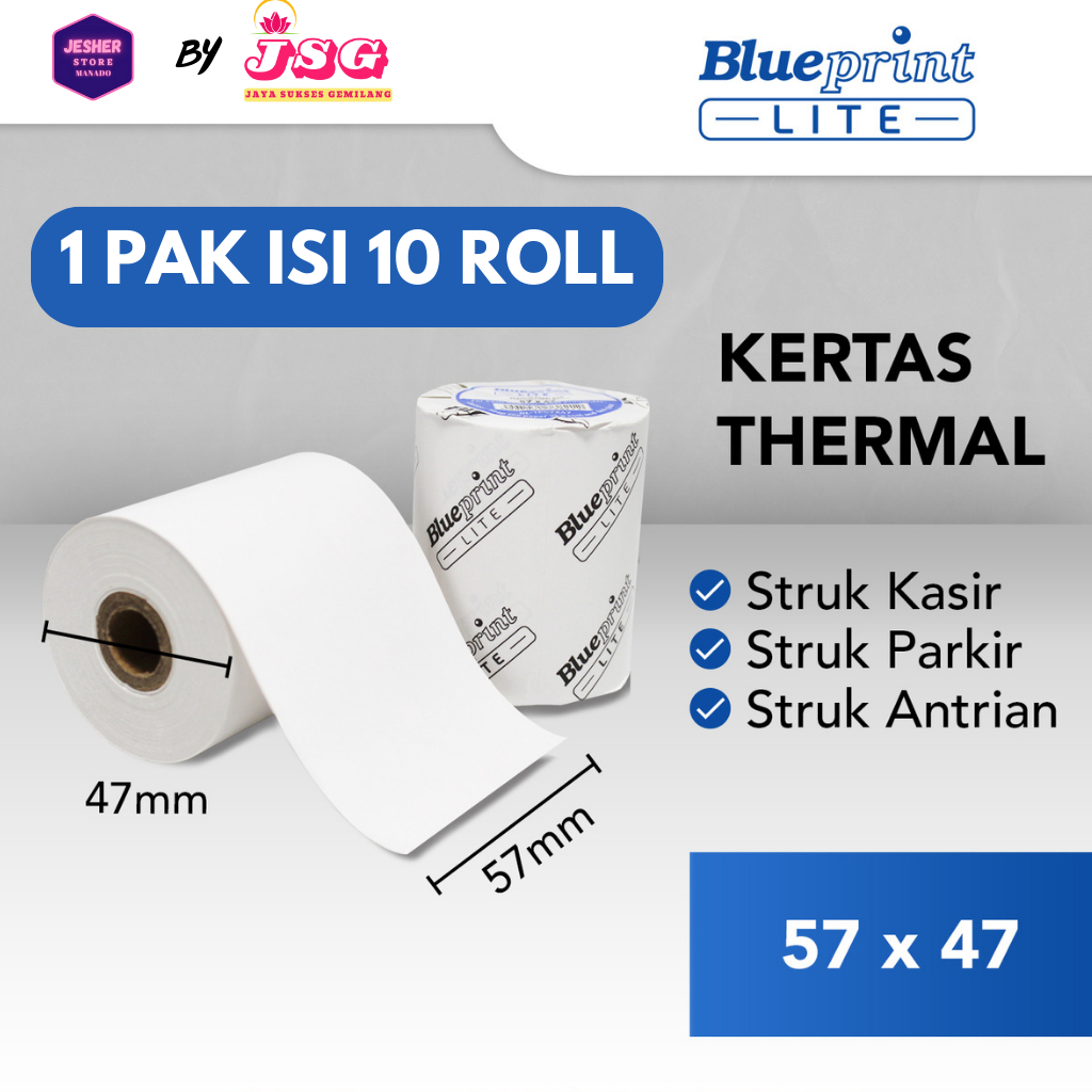 

KERTAS THERMAL BLUEPRINT LITE 57x47 mm, 57 x 47 mm - 1 Pack