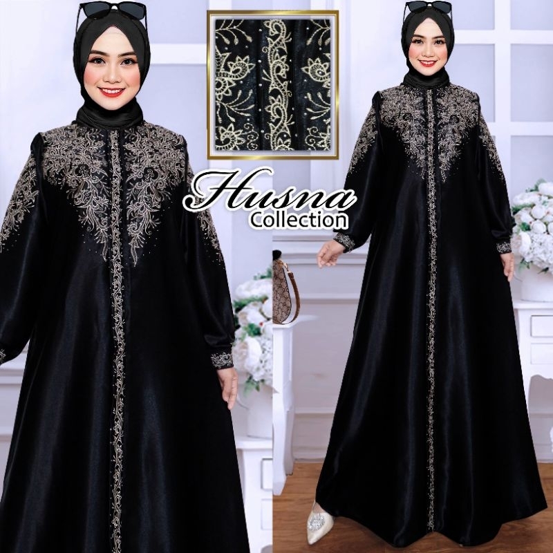 RB Gamis kristal original bordir - Gamis wanita muslimah - Gamis bordir - Semi sutra - Gamis silk