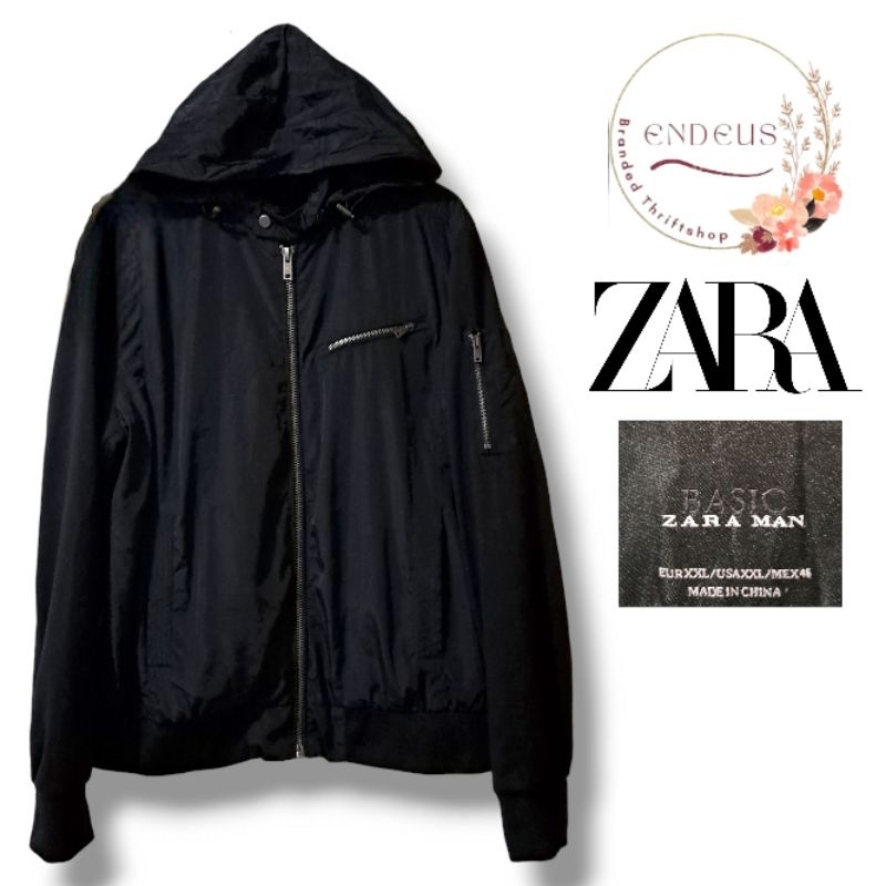 JAKET CASUAL COWOK ZARA MAN SIZE XXL WARNA HITAM